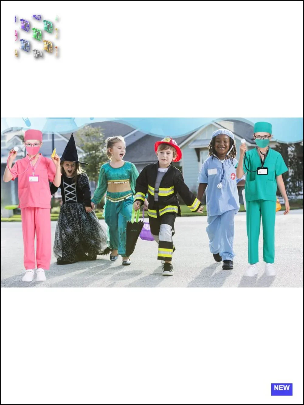 Kids Doctor Scrubs Costume Set with Real Stethoscope 7 Pieces Role Play
